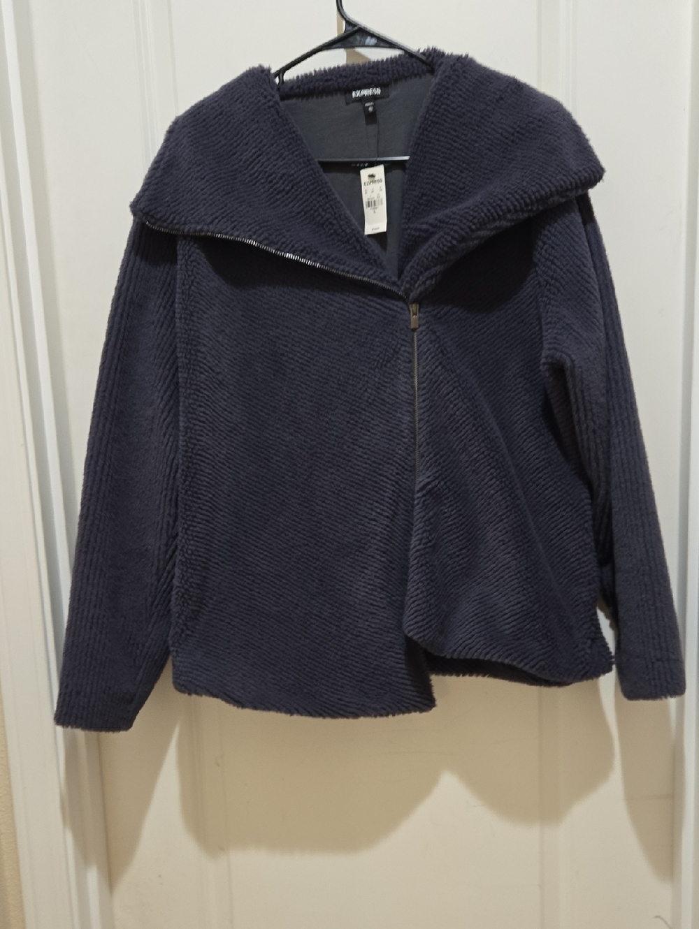 Express Plush Zip-Front Asymmetrical Jacket